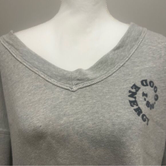 Aerie oversized off the shoulder v neck women's sweatshirt size medium - Picture 10 of 14